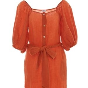 Rhode Andrea midi button down dress size S in burnt orange